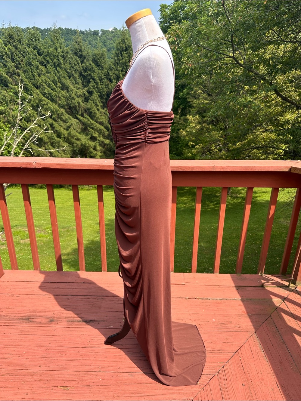 NWT! Zac Posen Jersey Draped Dress Espresso - Picture 4 of 10